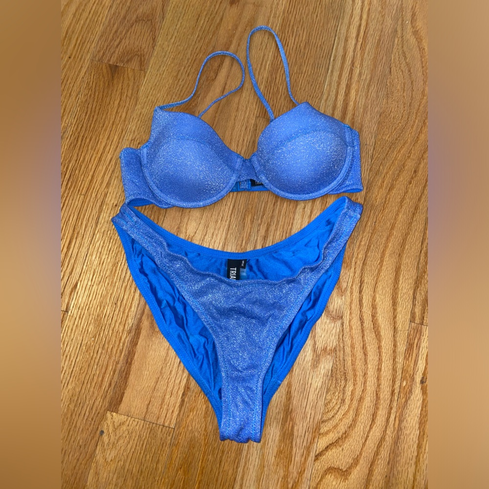 Triangl sparkle blue bathing suit worn once just to try one in perfect condition